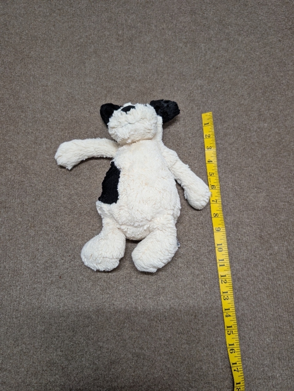 JELLYCAT Bashful Plush Black White Puppy Dog Stuffed Animal 12'' - Picture 8 of 8